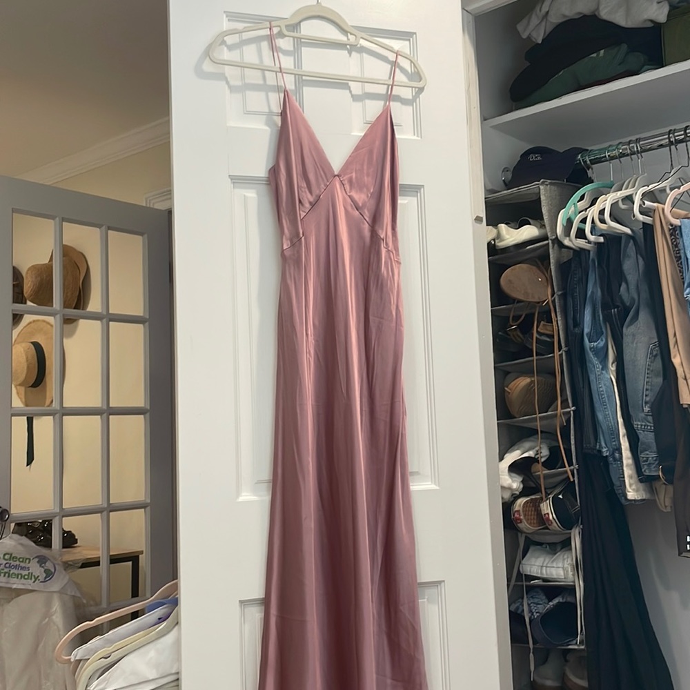 Pink Olivia Von Halle Issa Silk Slip Dress